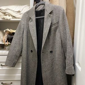 🔥🔥 Vintage Tweed Wool Gray Black Coat Jacket S-M
